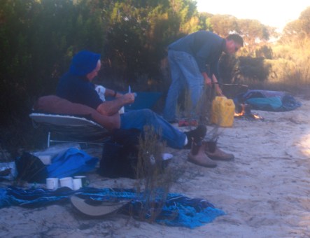 Sleeping rough didn't phase AJC. Nor Nick Clemann for that matter (in background).